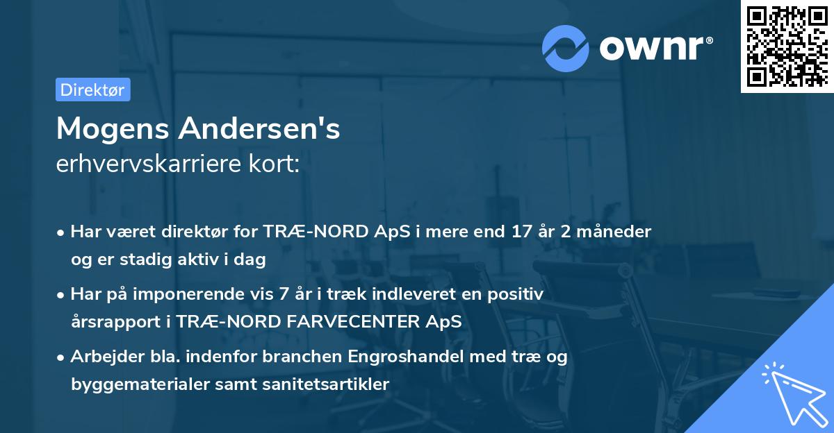 Mogens Andersen's erhvervskarriere kort
