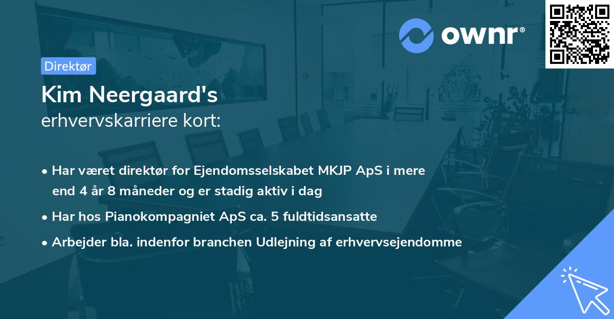 Kim Neergaard's erhvervskarriere kort