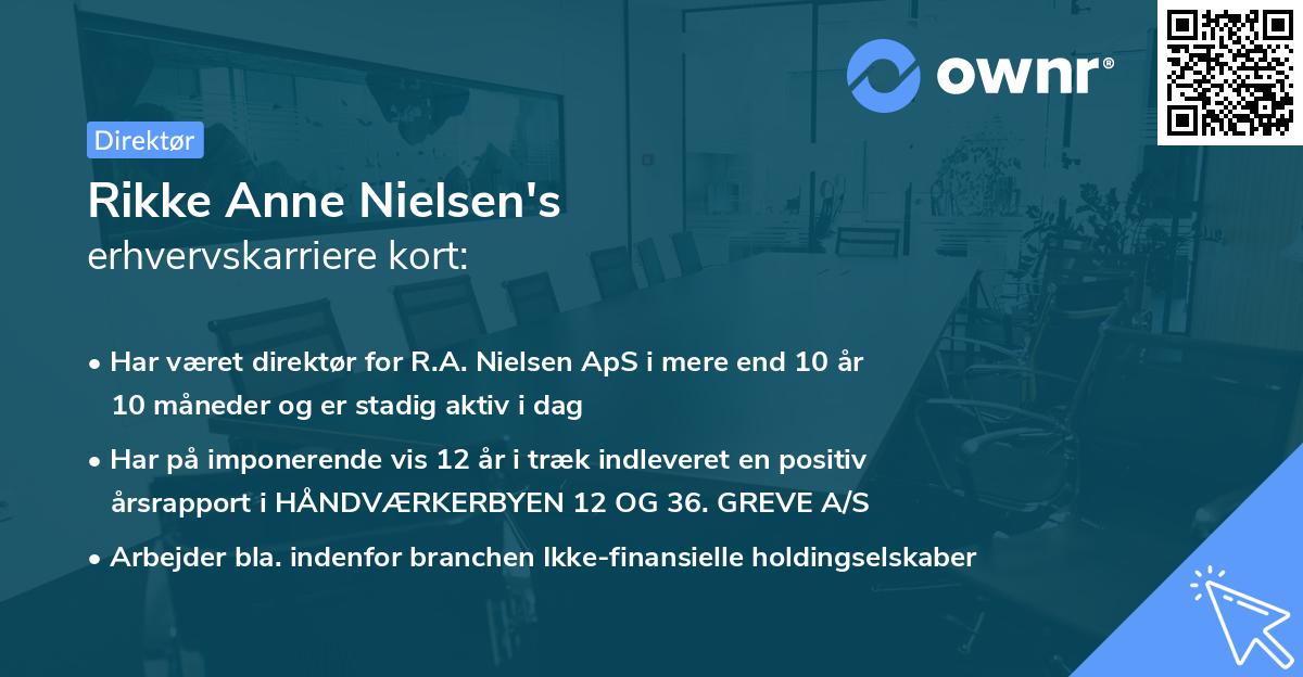 Rikke Anne Nielsen's erhvervskarriere kort