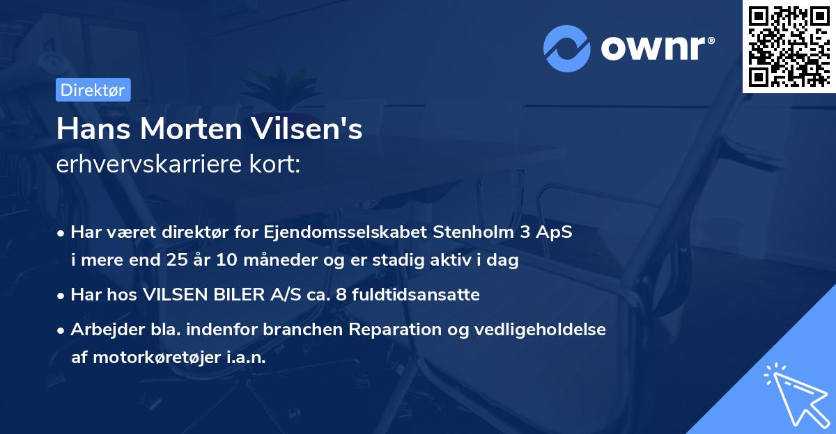 Hans Morten Vilsen's erhvervskarriere kort