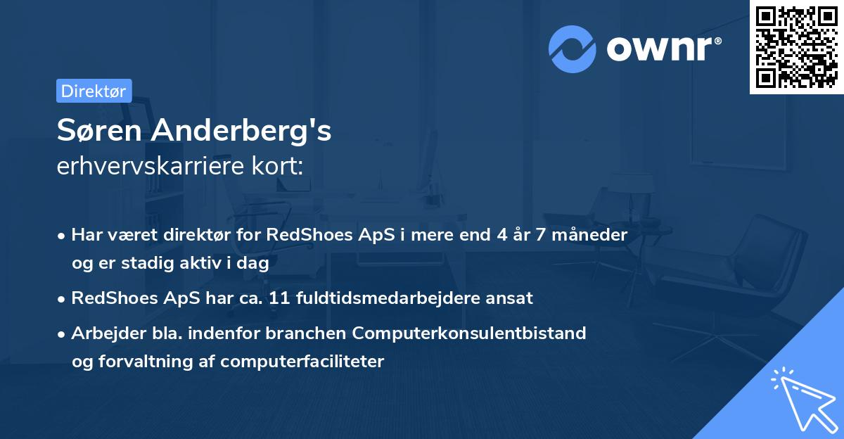Søren Anderberg's erhvervskarriere kort