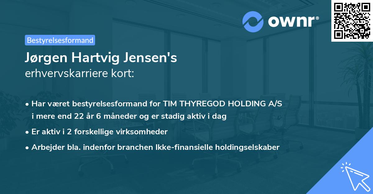 Jørgen Hartvig Jensen's erhvervskarriere kort