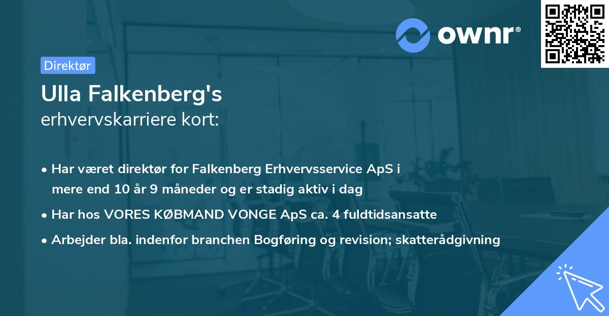 Ulla Falkenberg's erhvervskarriere kort