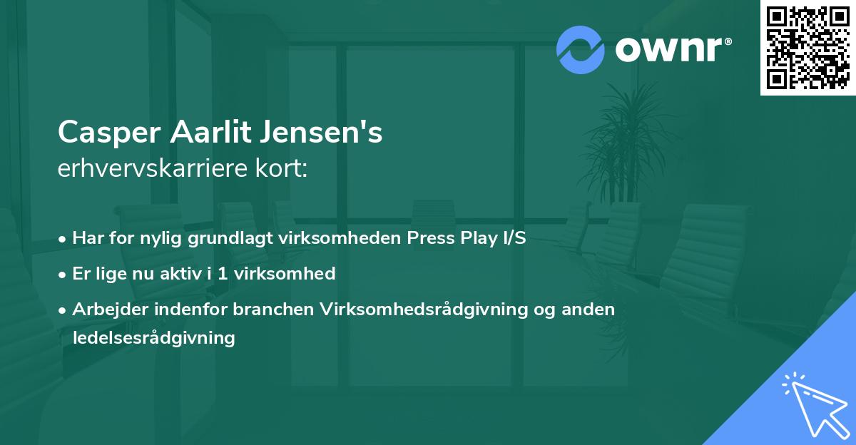 Casper Aarlit Jensen's erhvervskarriere kort