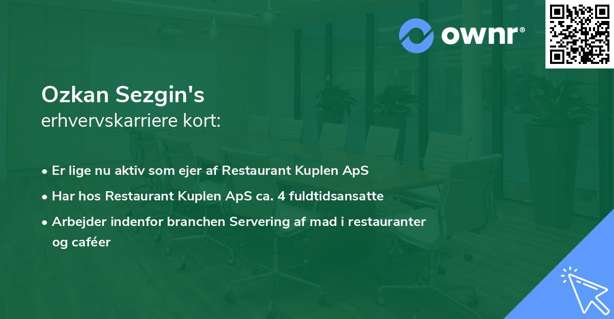 Ozkan Sezgin's erhvervskarriere kort