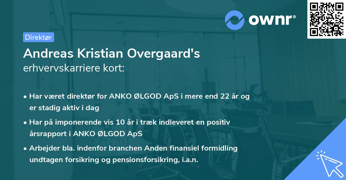 Andreas Kristian Overgaard's erhvervskarriere kort