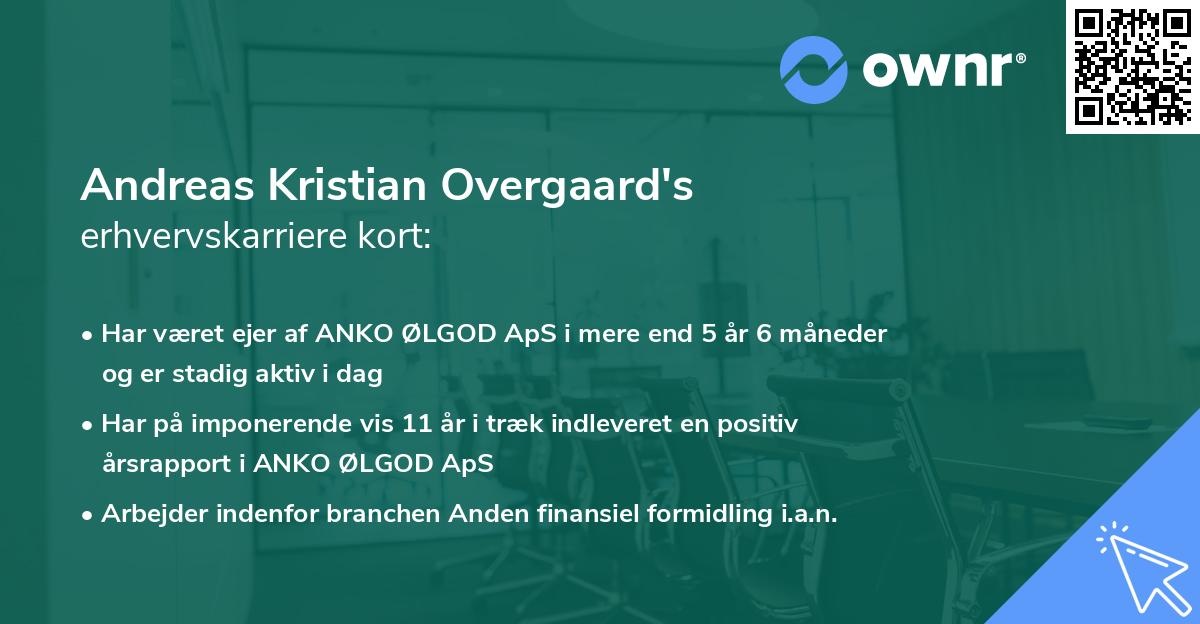 Andreas Kristian Overgaard's erhvervskarriere kort