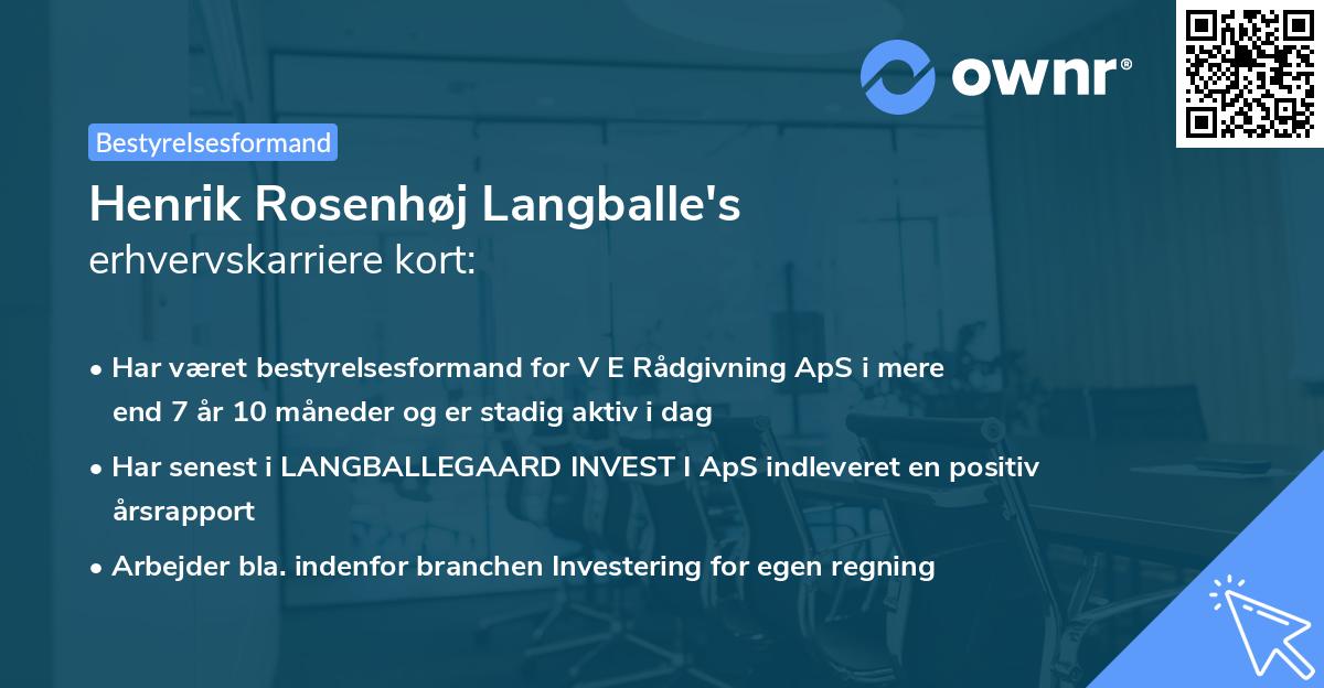 Henrik Rosenhøj Langballe's erhvervskarriere kort