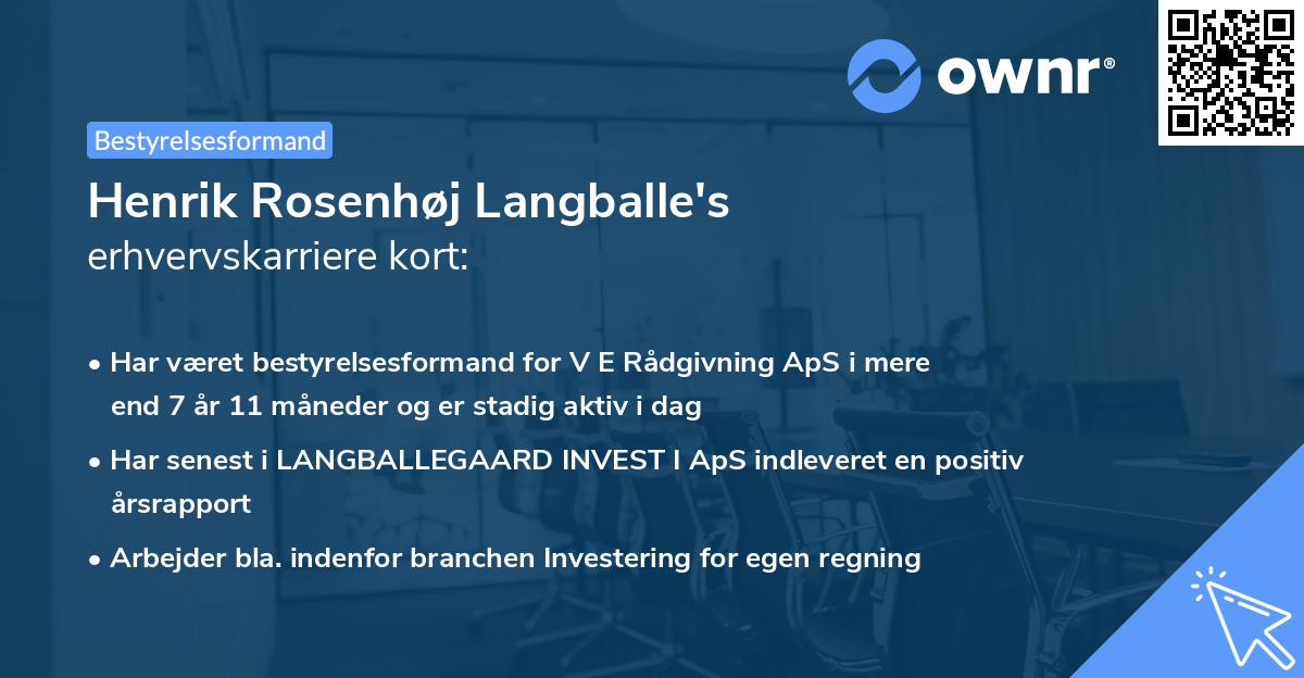 Henrik Rosenhøj Langballe's erhvervskarriere kort