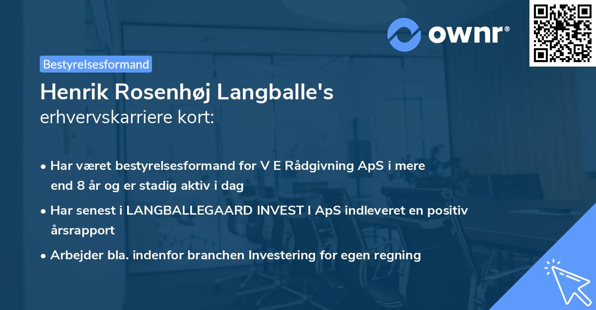 Henrik Rosenhøj Langballe's erhvervskarriere kort