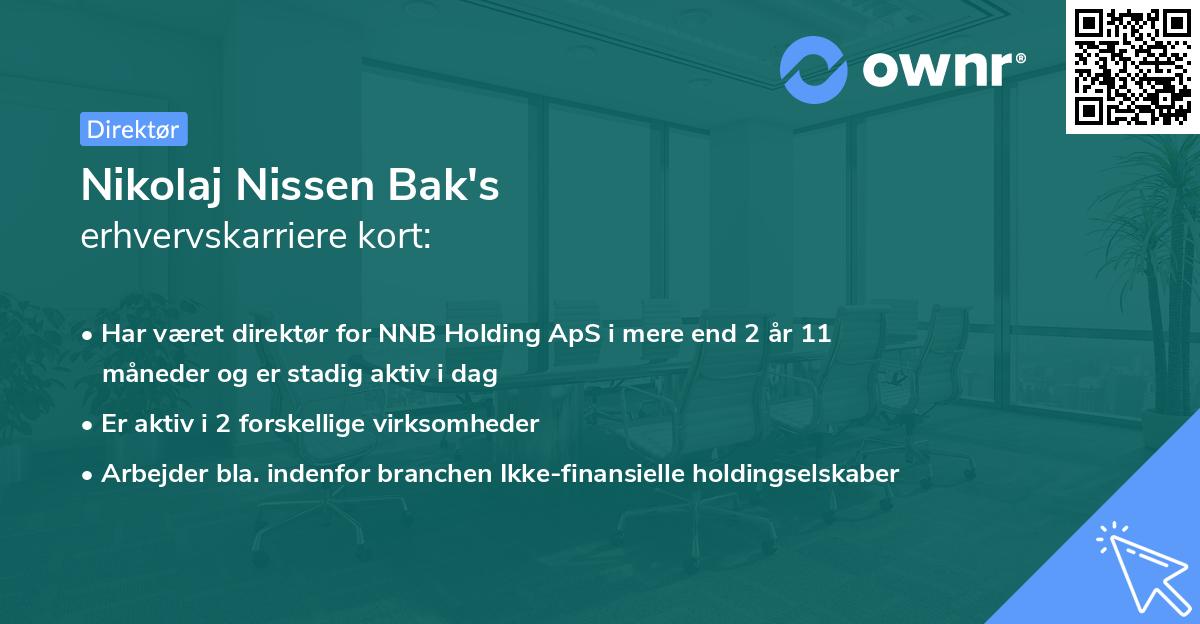 Nikolaj Nissen Bak's erhvervskarriere kort