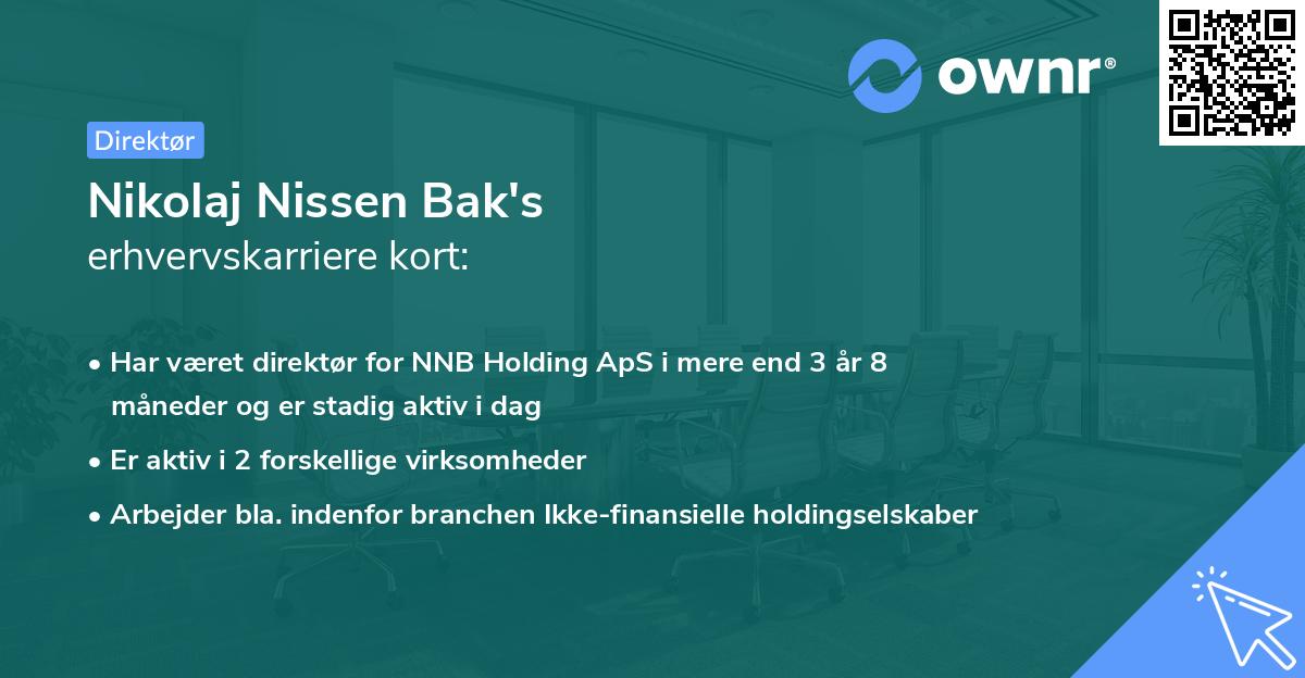Nikolaj Nissen Bak's erhvervskarriere kort
