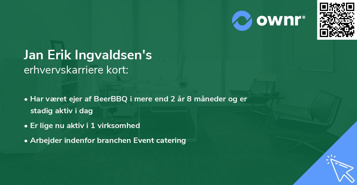 Jan Erik Ingvaldsen's erhvervskarriere kort
