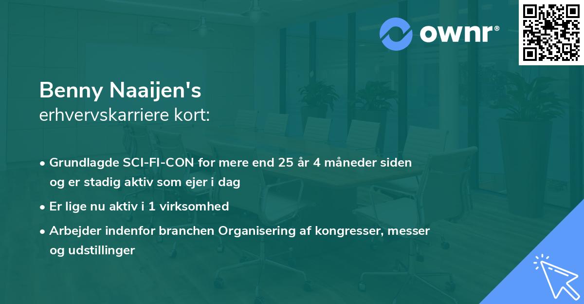 Benny Naaijen's erhvervskarriere kort