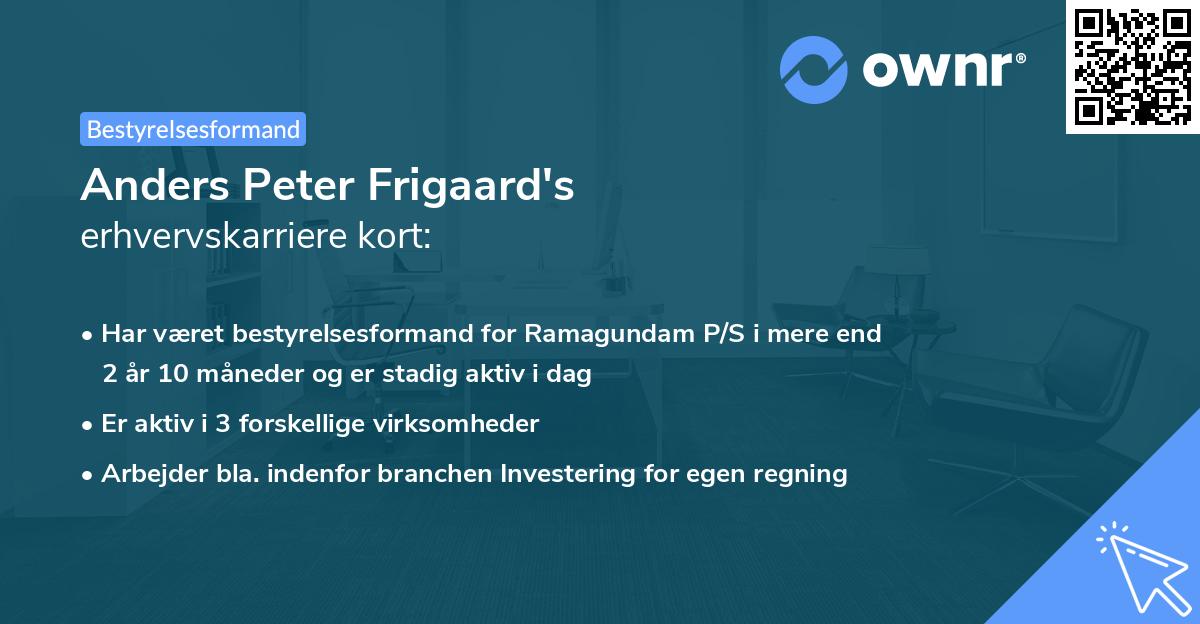 Anders Peter Frigaard's erhvervskarriere kort