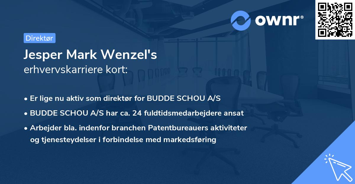Jesper Mark Wenzel's erhvervskarriere kort