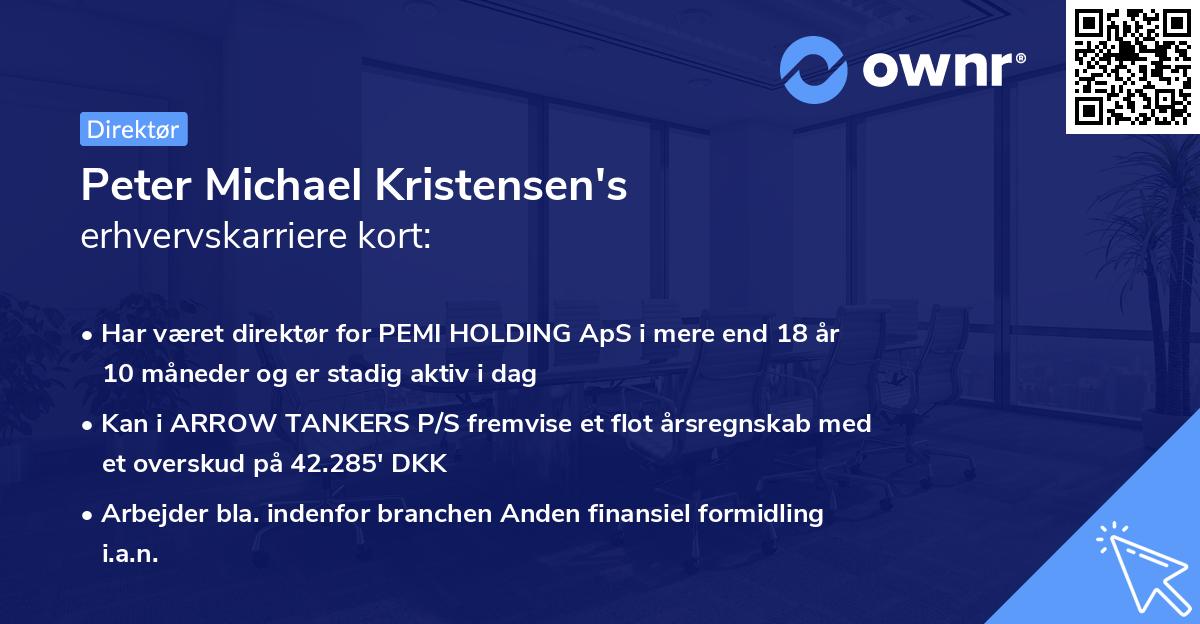 Peter Michael Kristensen's erhvervskarriere kort
