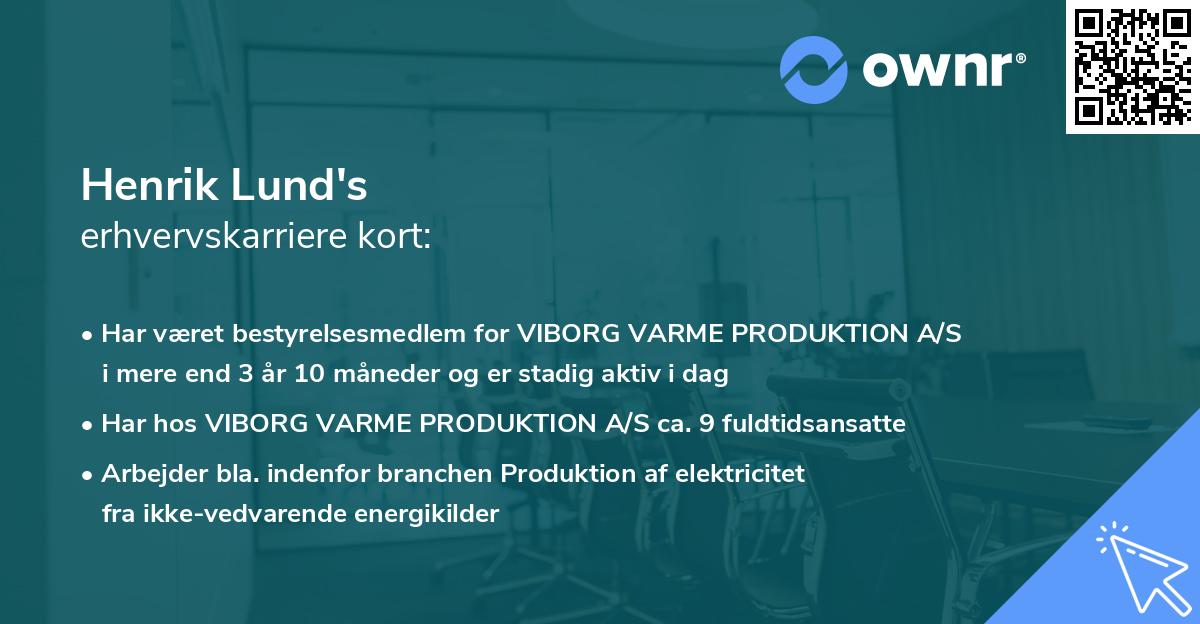 Henrik Lund's erhvervskarriere kort