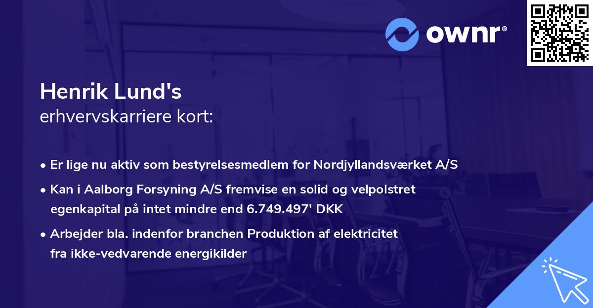 Henrik Lund's erhvervskarriere kort