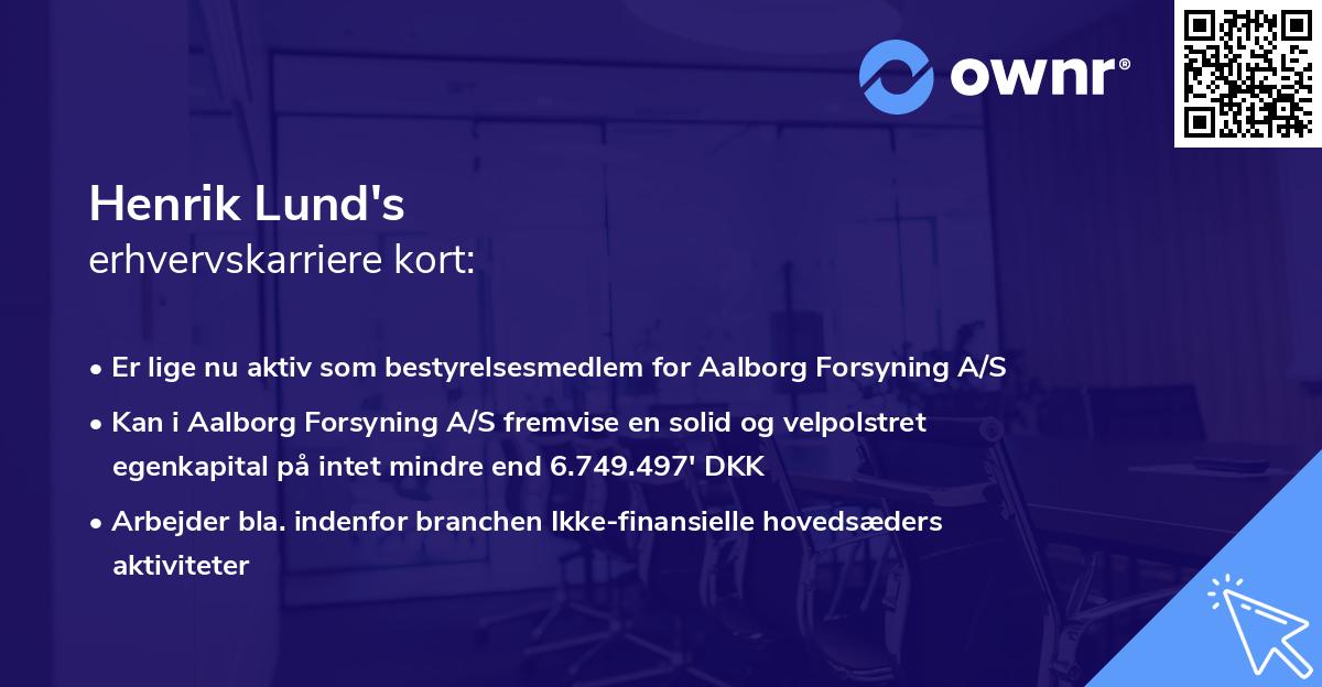 Henrik Lund's erhvervskarriere kort
