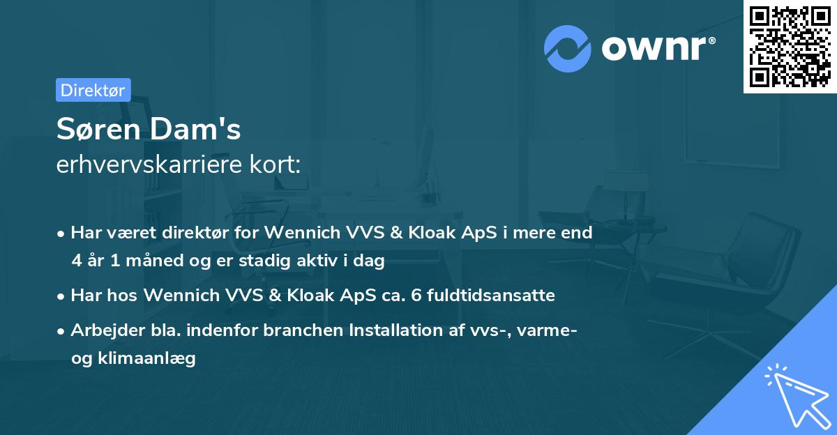 Søren Dam's erhvervskarriere kort