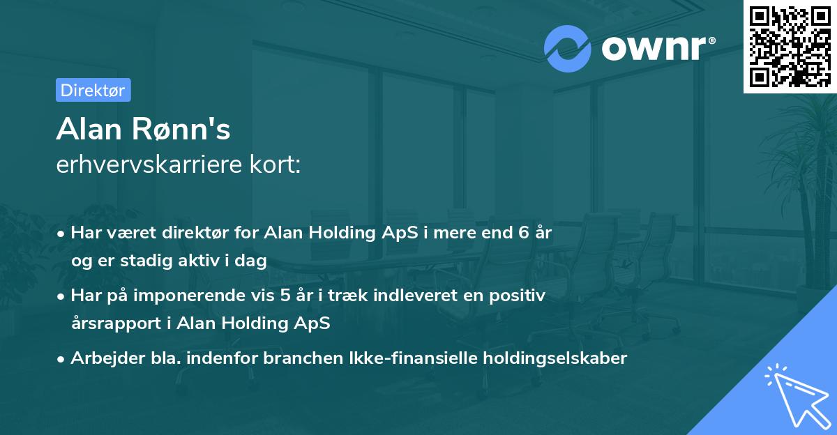 Alan Rønn's erhvervskarriere kort