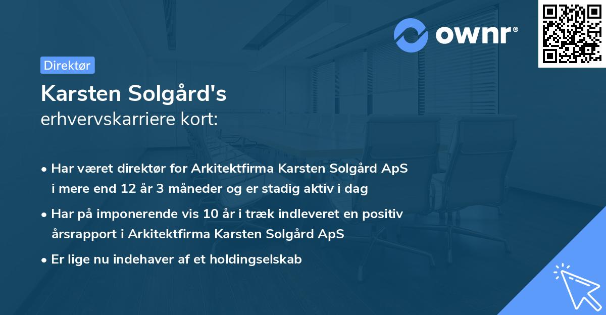 Karsten Solgård's erhvervskarriere kort