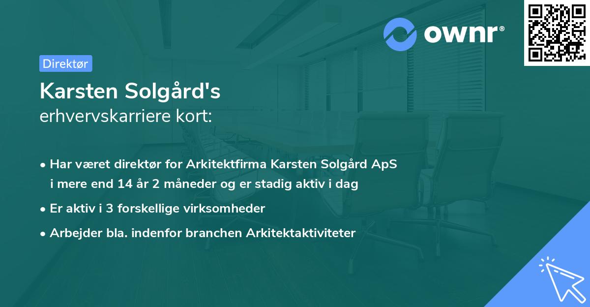 Karsten Solgård's erhvervskarriere kort