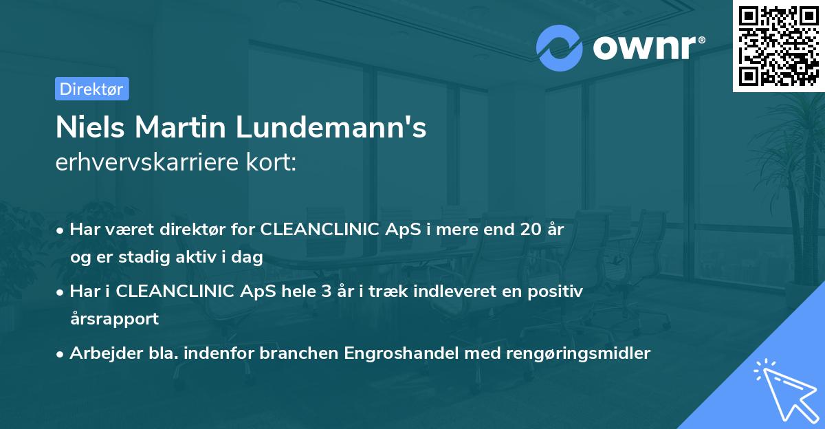 Niels Martin Lundemann's erhvervskarriere kort