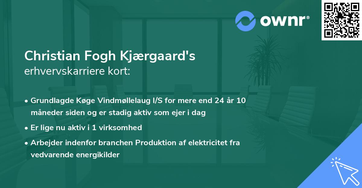 Christian Fogh Kjærgaard's erhvervskarriere kort