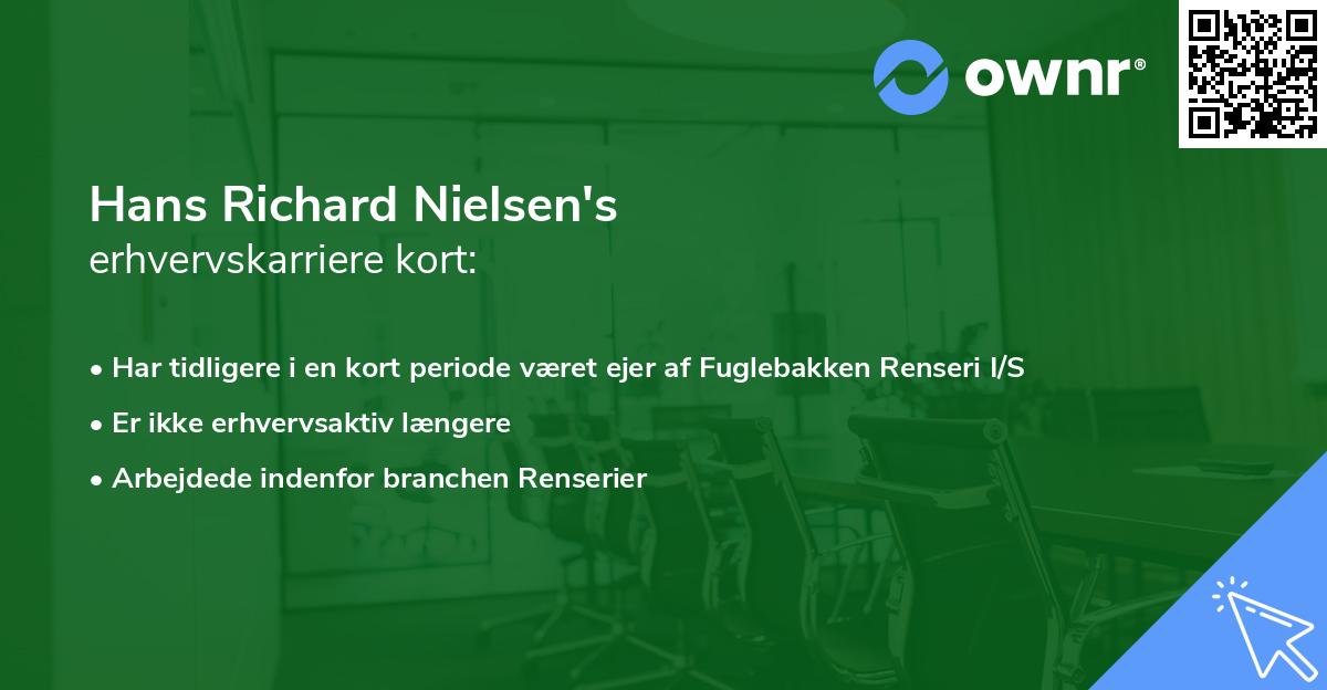 Hans Richard Nielsen's erhvervskarriere kort