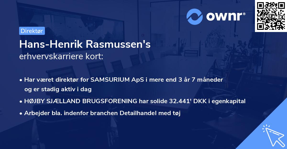 Hans-Henrik Rasmussen's erhvervskarriere kort