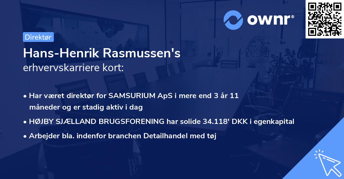 Hans-Henrik Rasmussen's erhvervskarriere kort