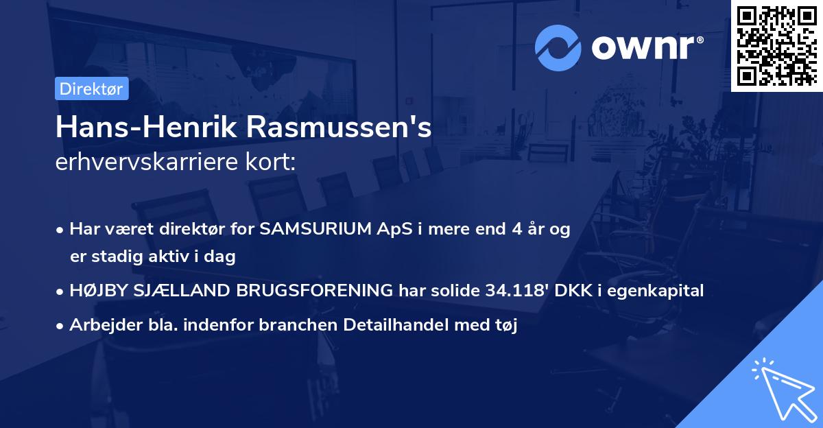 Hans-Henrik Rasmussen's erhvervskarriere kort