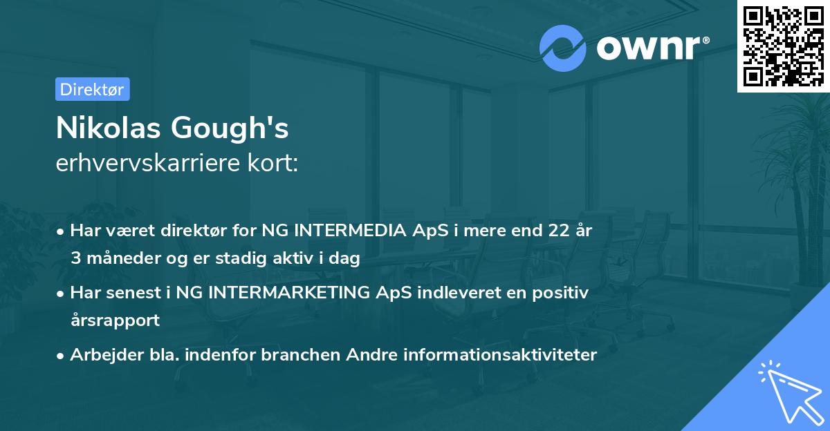 Nikolas Gough's erhvervskarriere kort