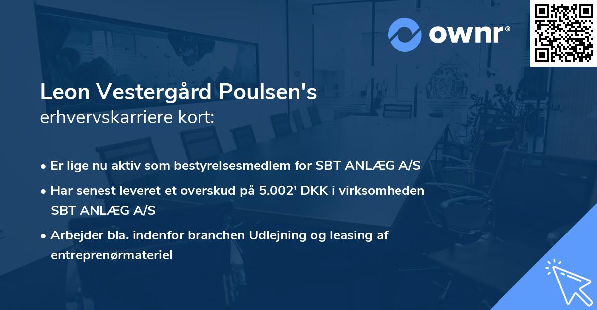 Leon Vestergård Poulsen's erhvervskarriere kort