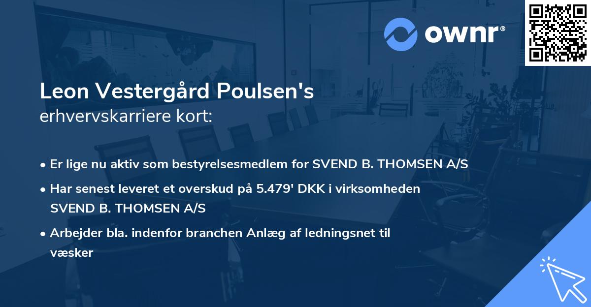 Leon Vestergård Poulsen's erhvervskarriere kort