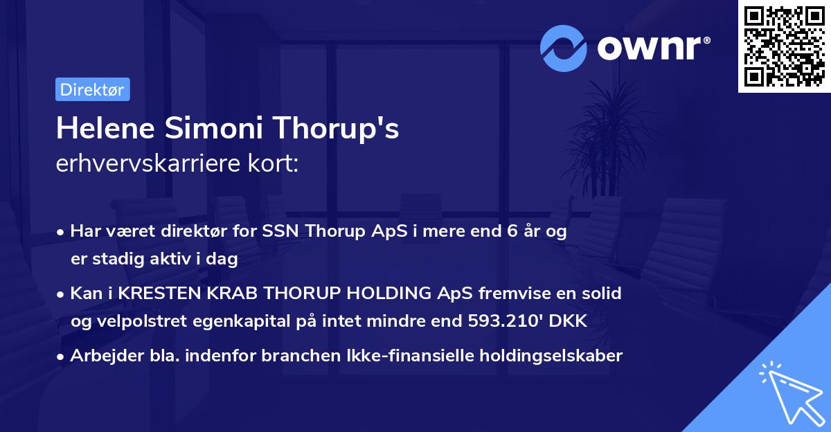 Helene Simoni Thorup's erhvervskarriere kort