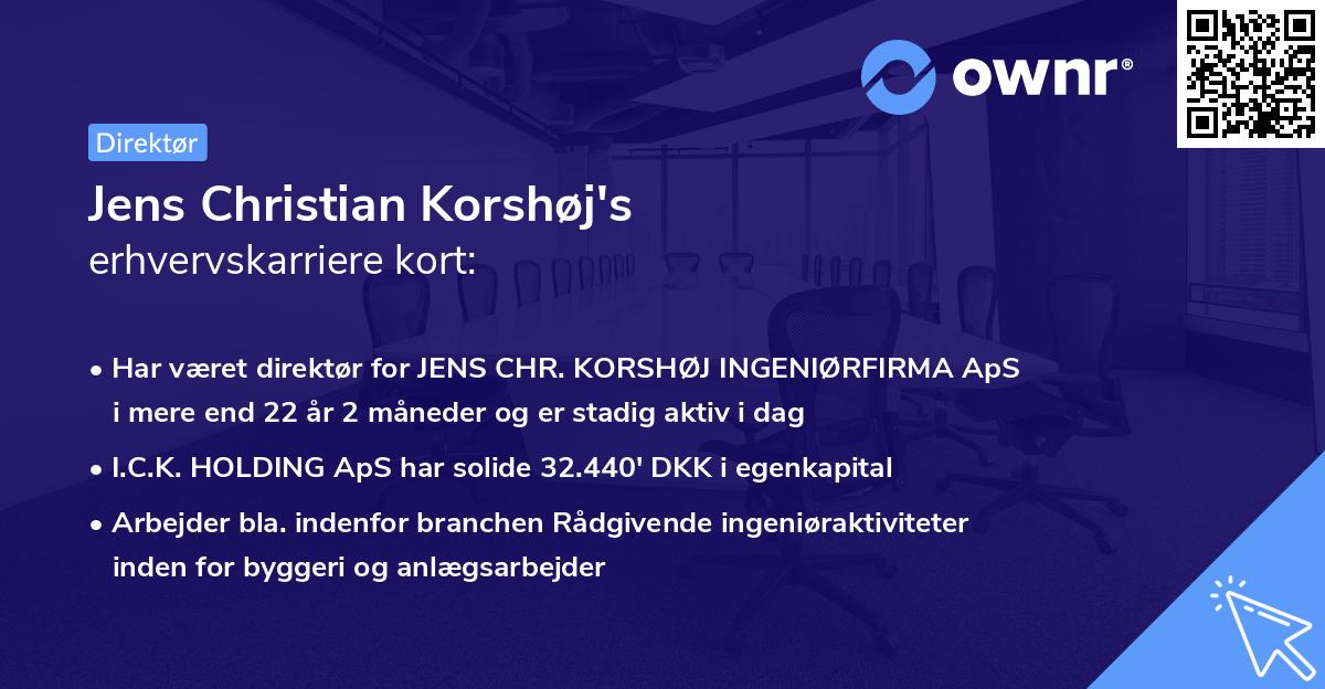 Jens Christian Korshøj's erhvervskarriere kort