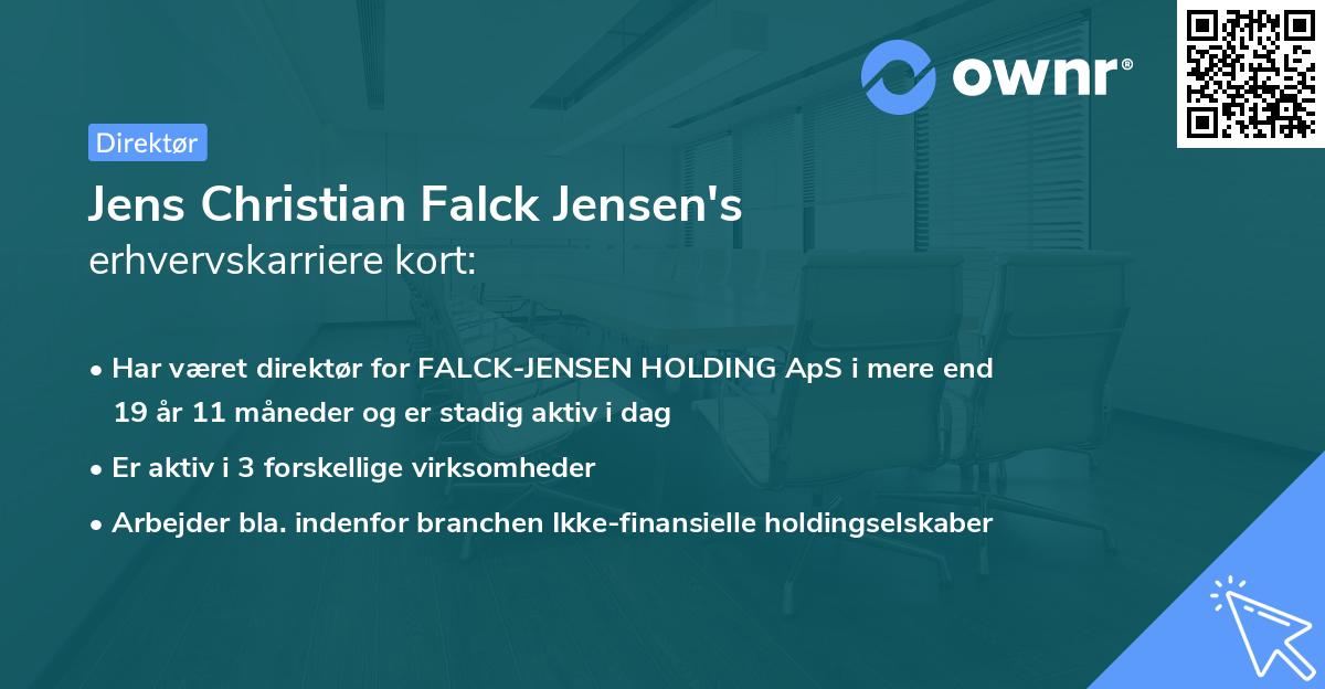 Jens Christian Falck Jensen's erhvervskarriere kort