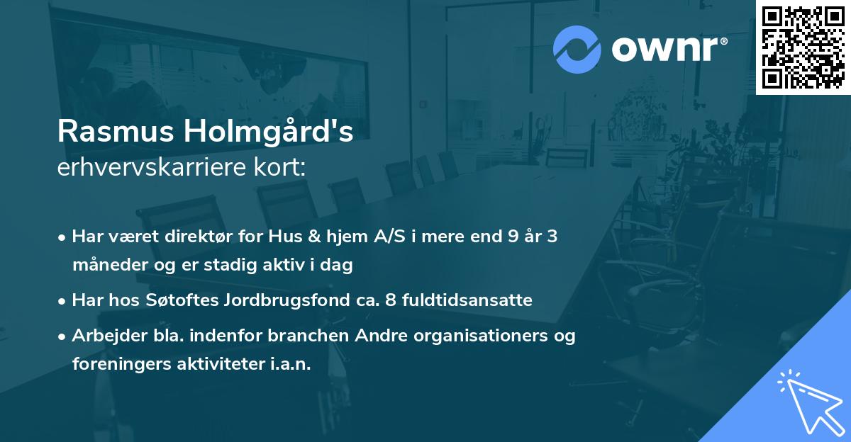 Rasmus Holmgård's erhvervskarriere kort