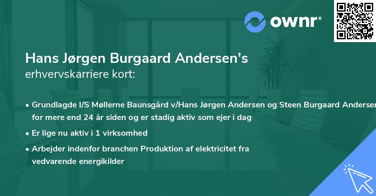 Hans Jørgen Burgaard Andersen's erhvervskarriere kort