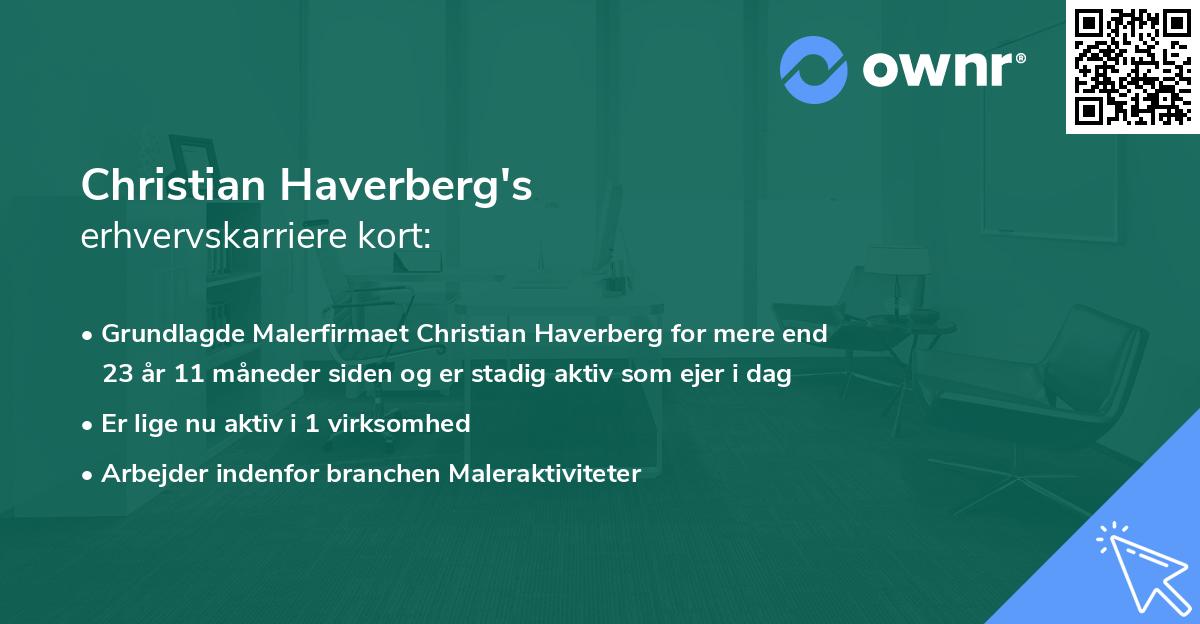 Christian Haverberg's erhvervskarriere kort