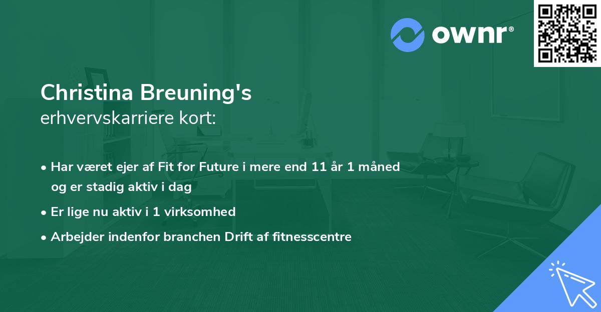 Christina Breuning's erhvervskarriere kort