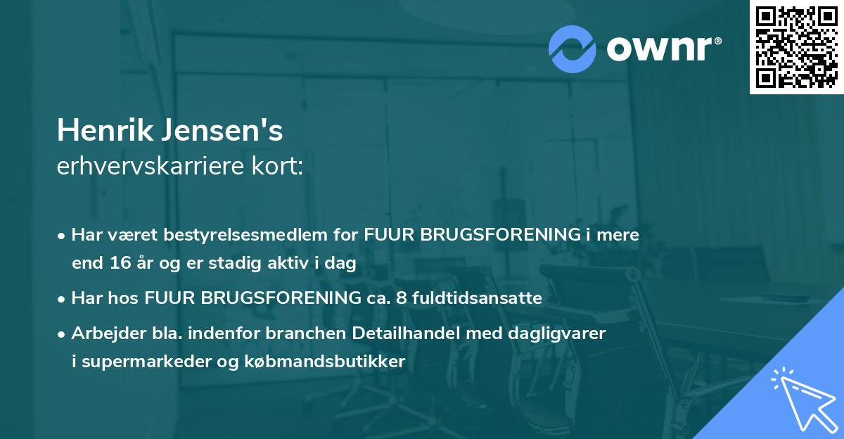 Henrik Jensen's erhvervskarriere kort