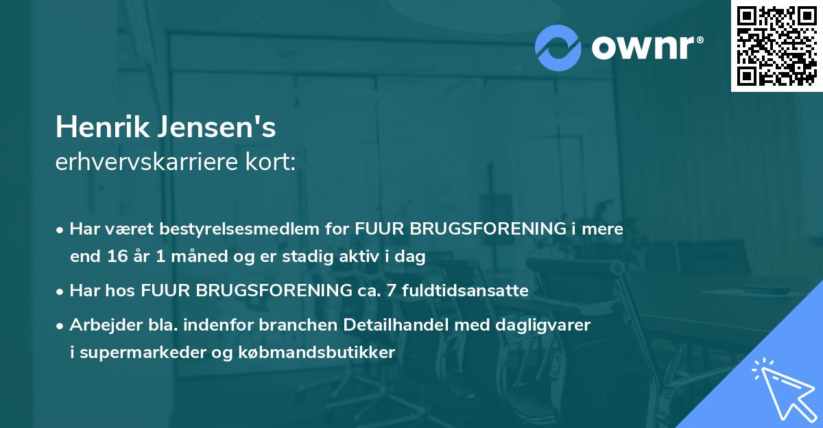 Henrik Jensen's erhvervskarriere kort