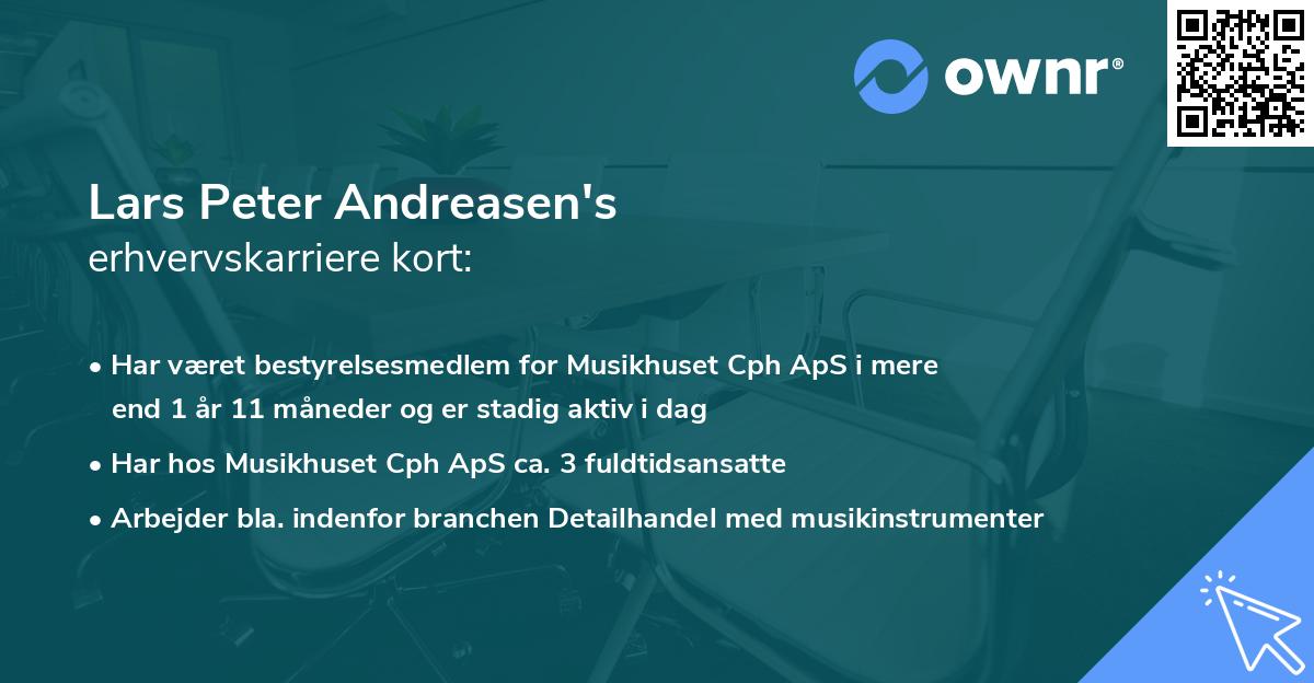 Lars Peter Andreasen's erhvervskarriere kort