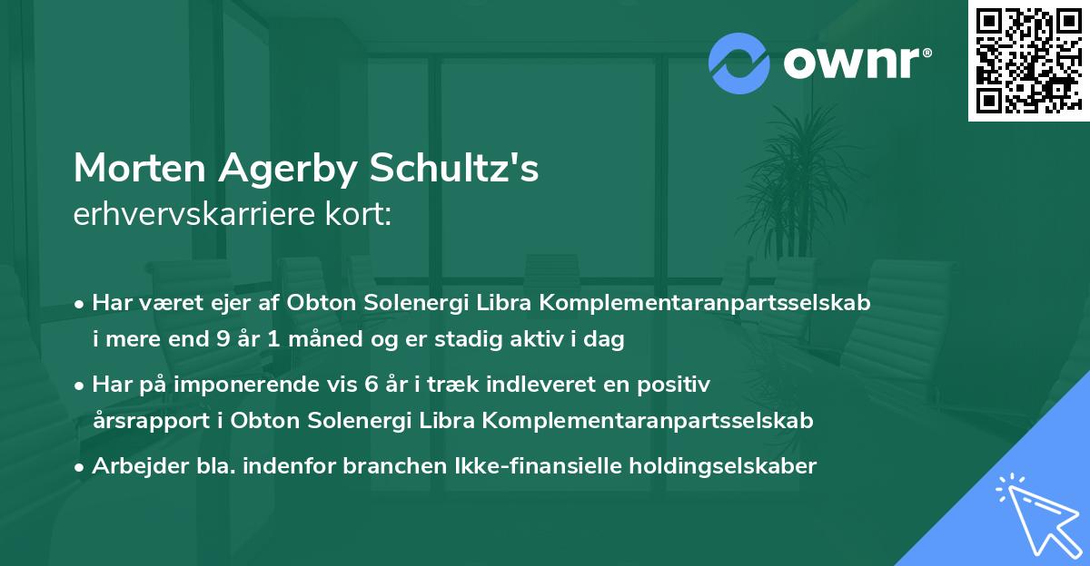 Morten Agerby Schultz's erhvervskarriere kort