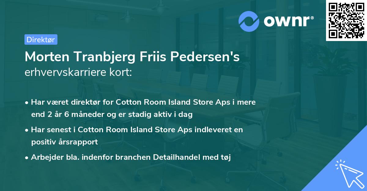 Morten Tranbjerg Friis Pedersen's erhvervskarriere kort