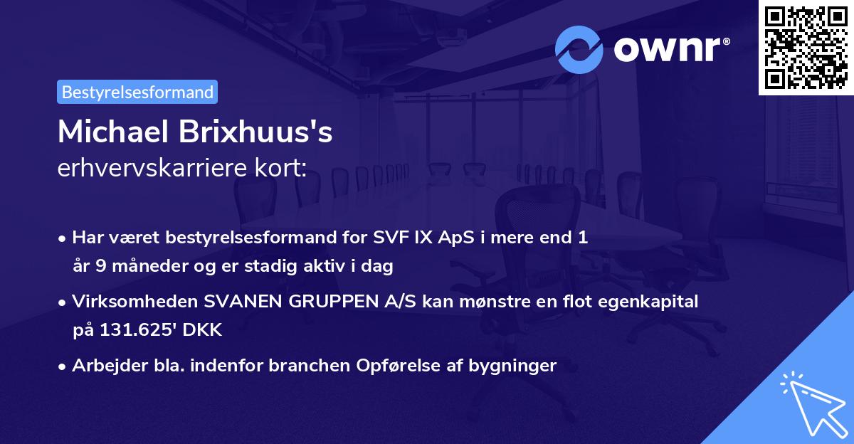 Michael Brixhuus's erhvervskarriere kort